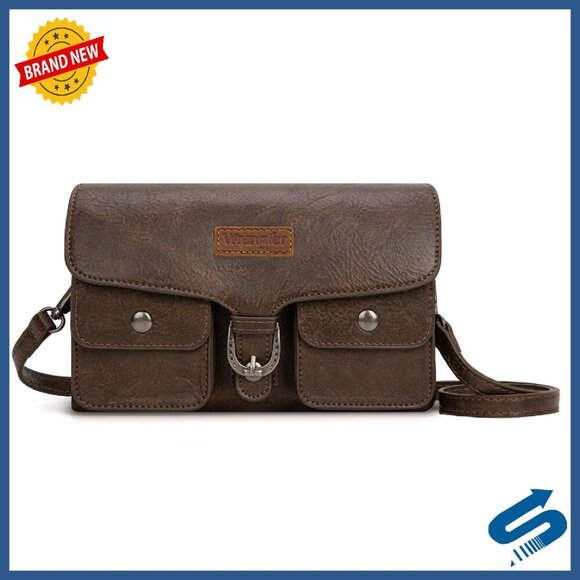 Handbags - Small Crossbody Purse with Double Zipper Multi-Function Card Holder